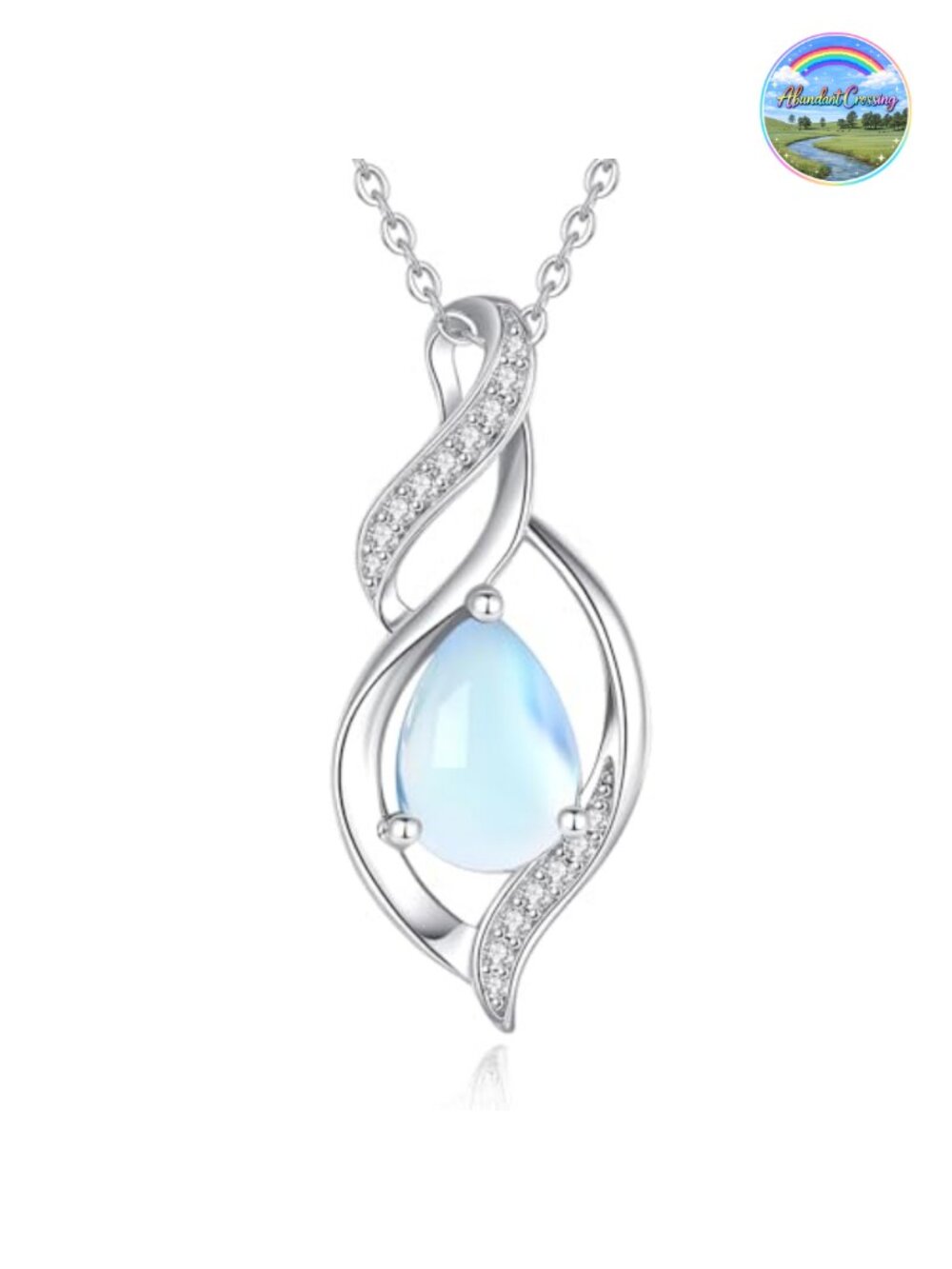 Sterling Silver Moonstone Pendant Necklace for Women Gift